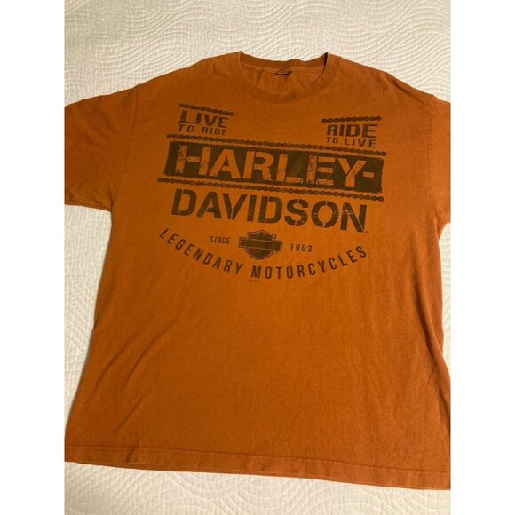 HARLEY DAVIDSON MENS LARGE T SHIRT LIVE TO RIDE RIDE TO LIVE Beach House - Picture 1 of 10
